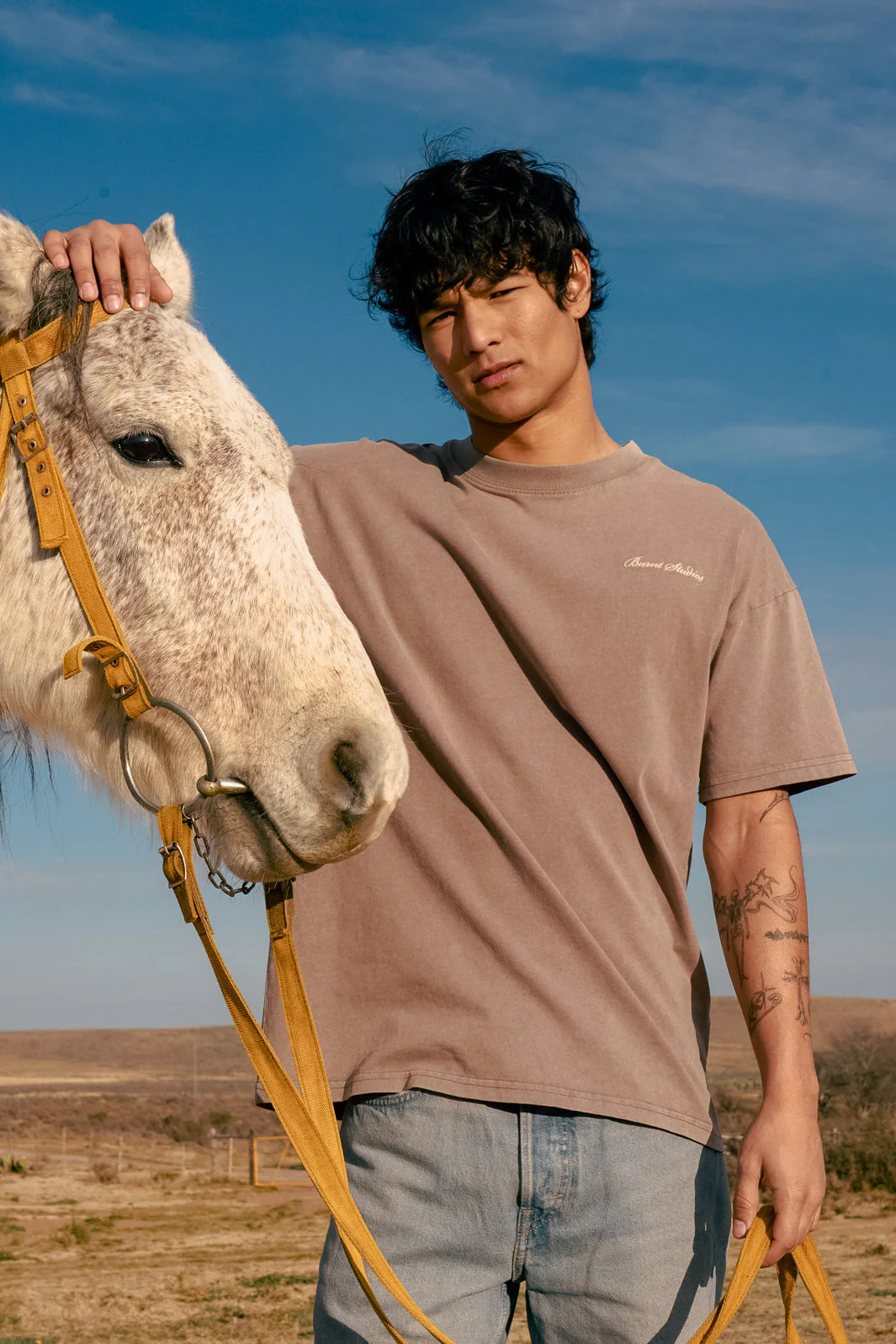 Chase The Horizon Cotton Tee - Brown - Image 4