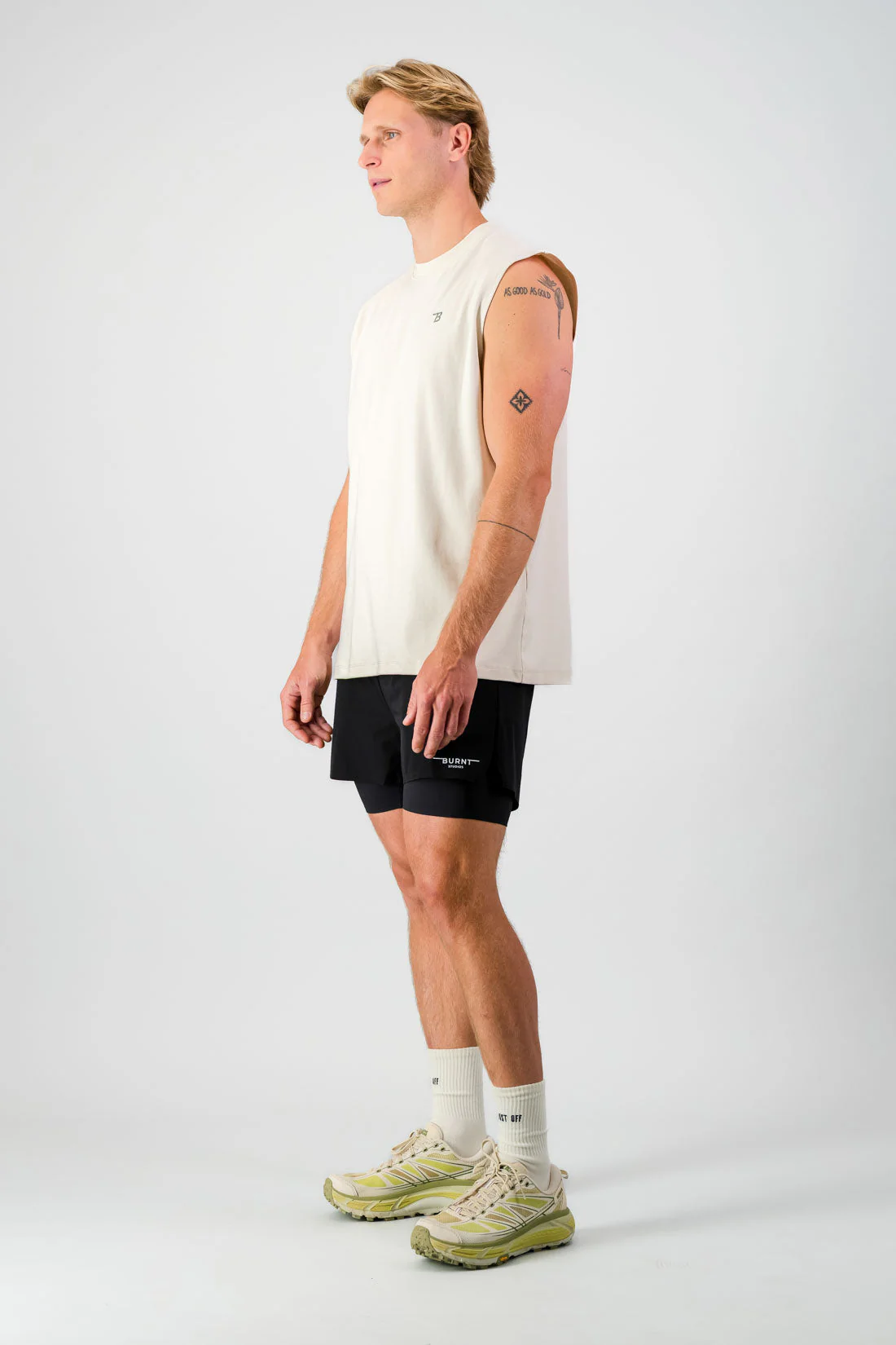 Lightweight Cotton Tank - Cream - Image 4