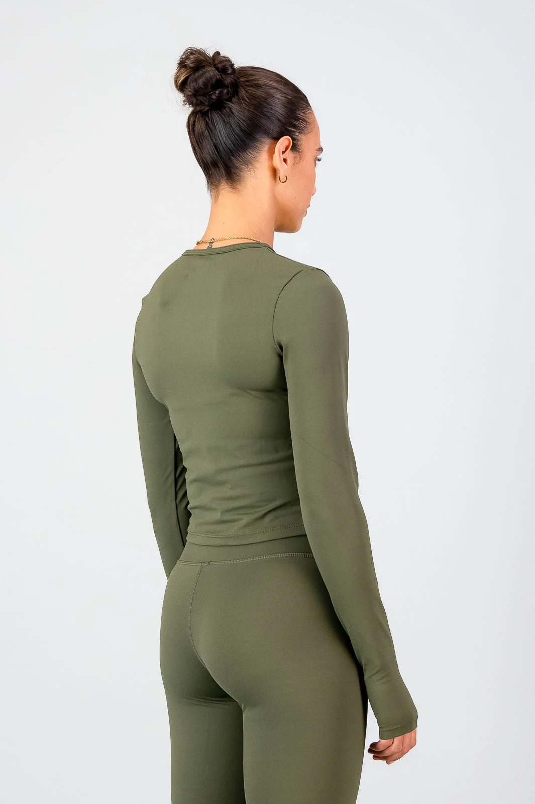 Olivia Fitted Long Sleeve - Olive - Image 4