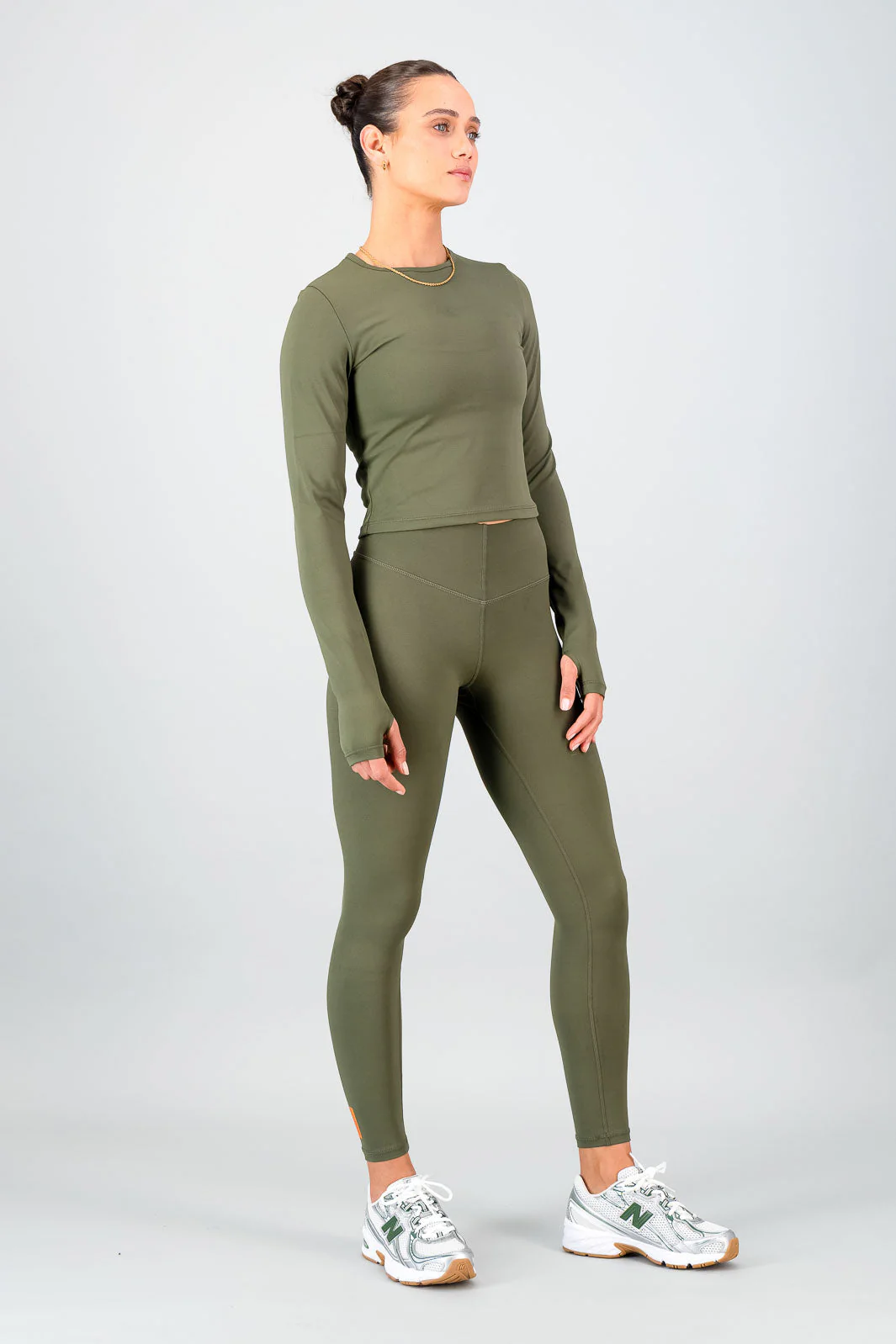 Olivia Fitted Long Sleeve - Olive - Image 5