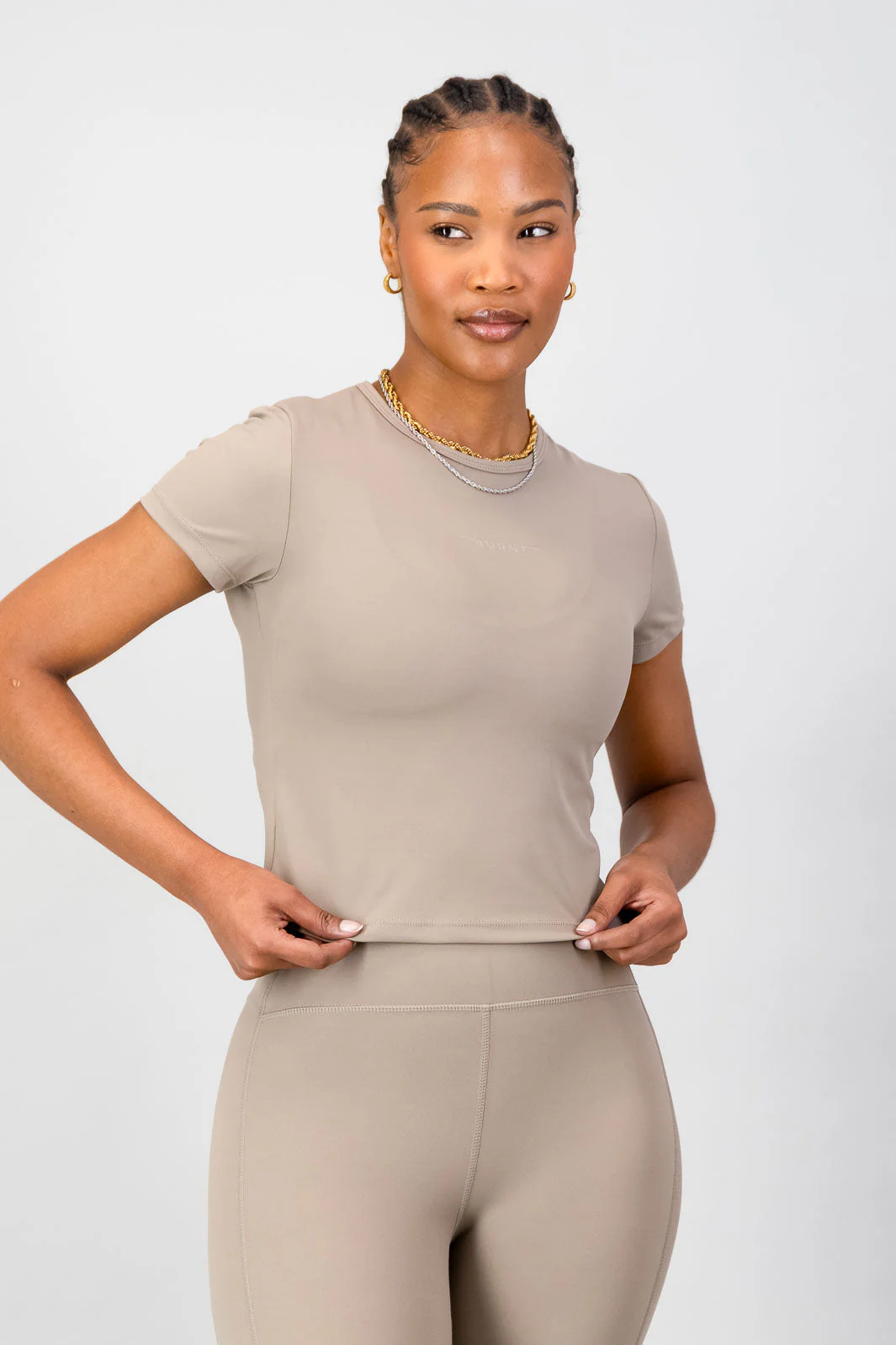 Olivia Fitted Tee - Cashew - Image 4