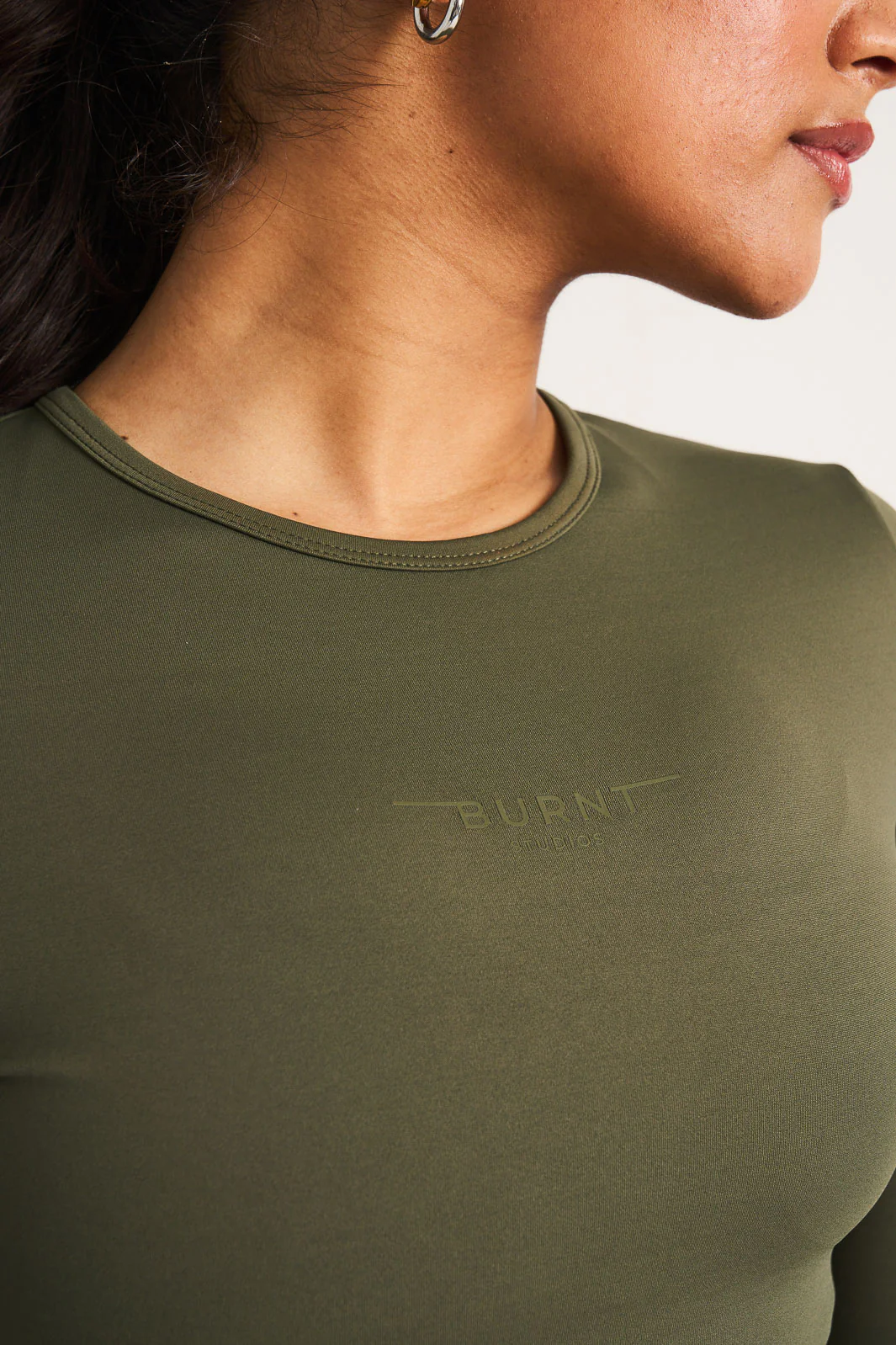 Olivia Fitted Tee - Olive - Image 6