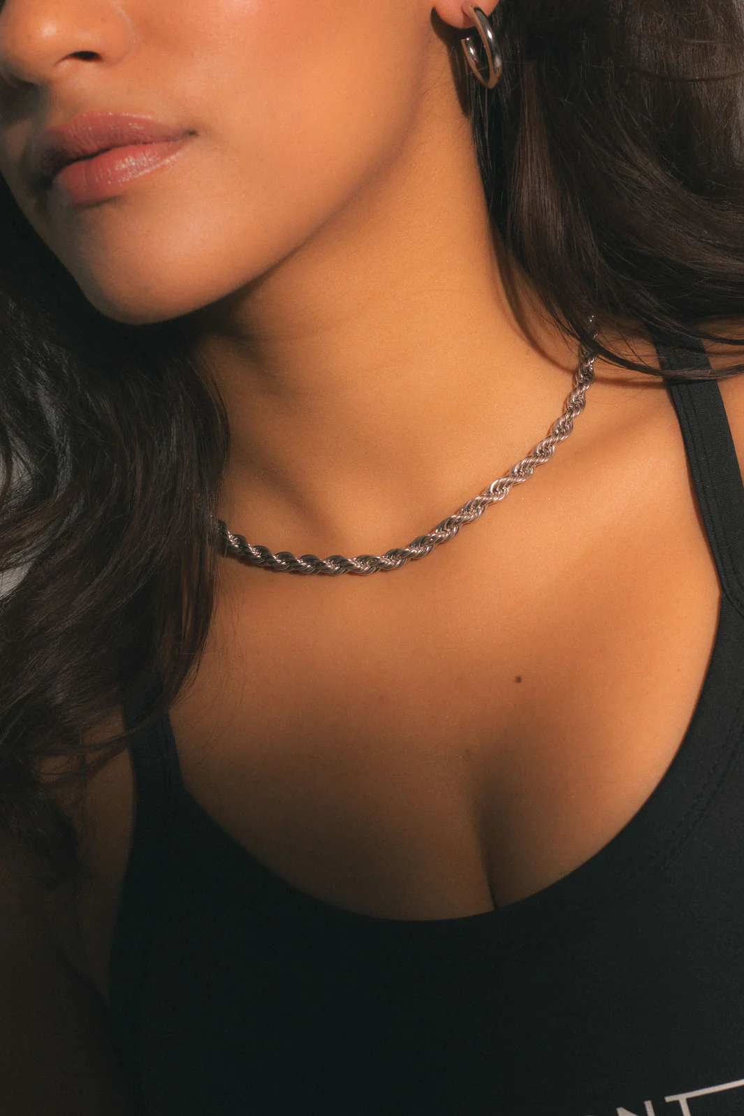 Rope Chain Necklace - Silver - Image 5