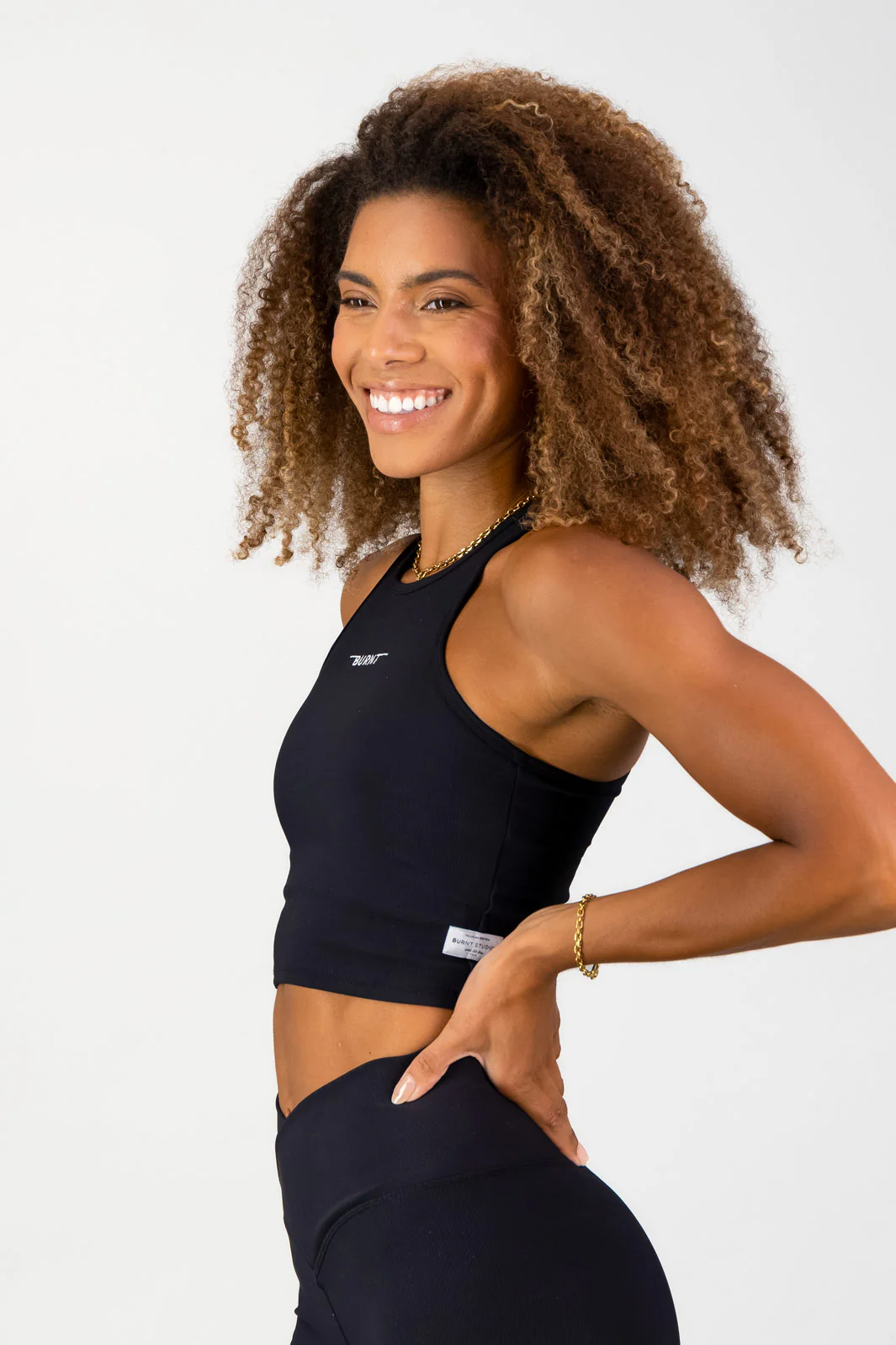 Stile Di Vita Rib Supportive Tank - Black - Image 4