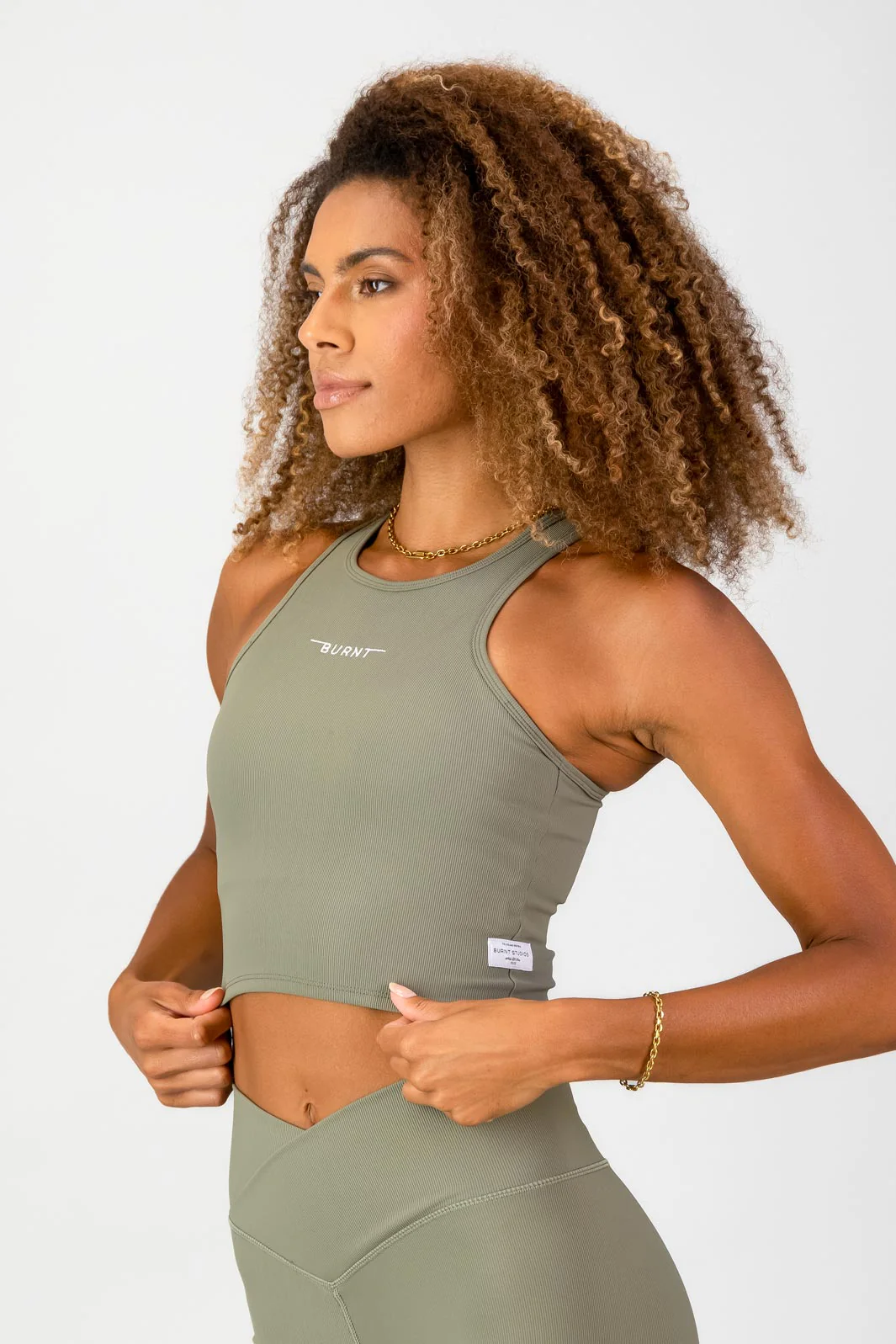 Stile Di Vita Rib Supportive Tank - Sage - Image 4