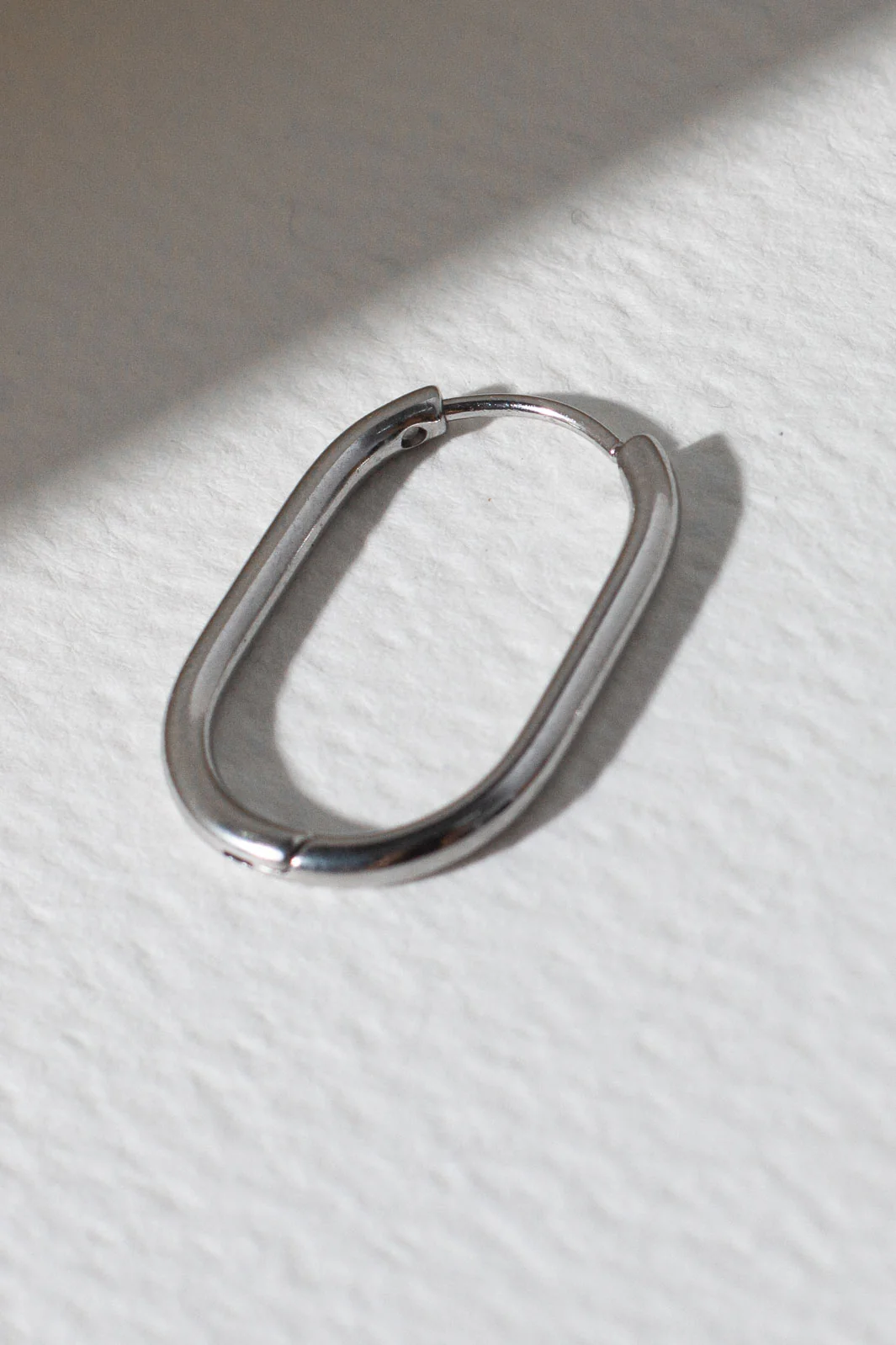 Thin Oval Hoops - Silver - Image 2