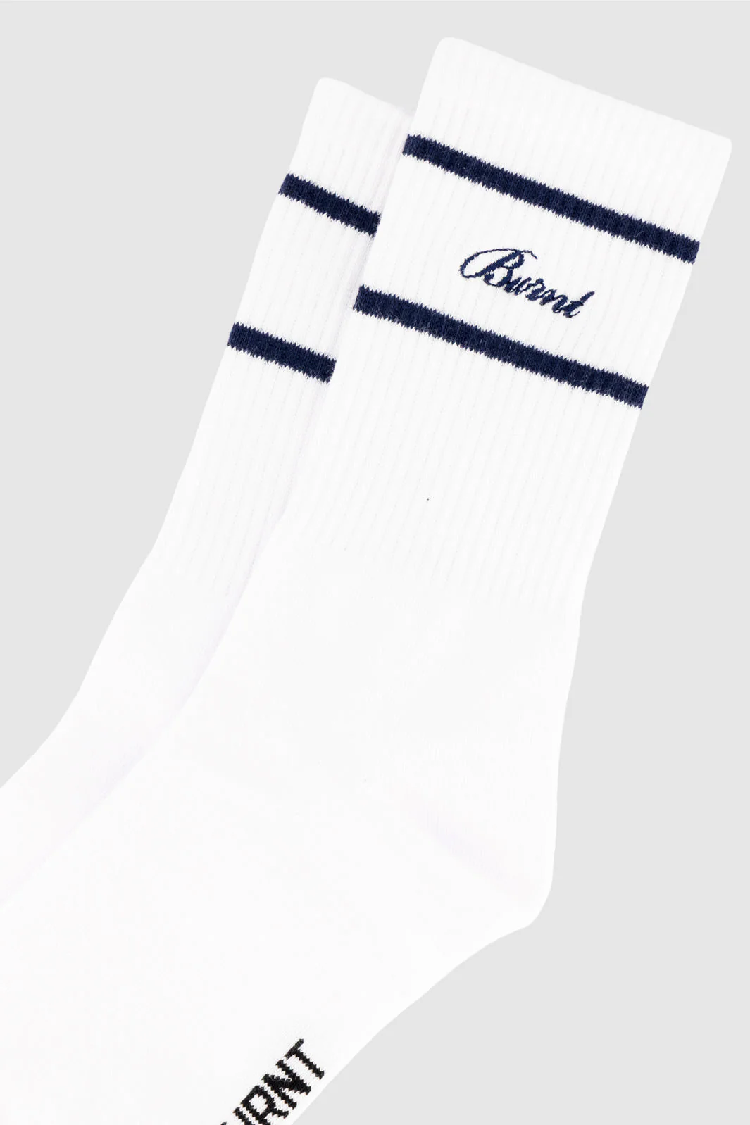 Track Crew Sock - White & Navy - Image 3