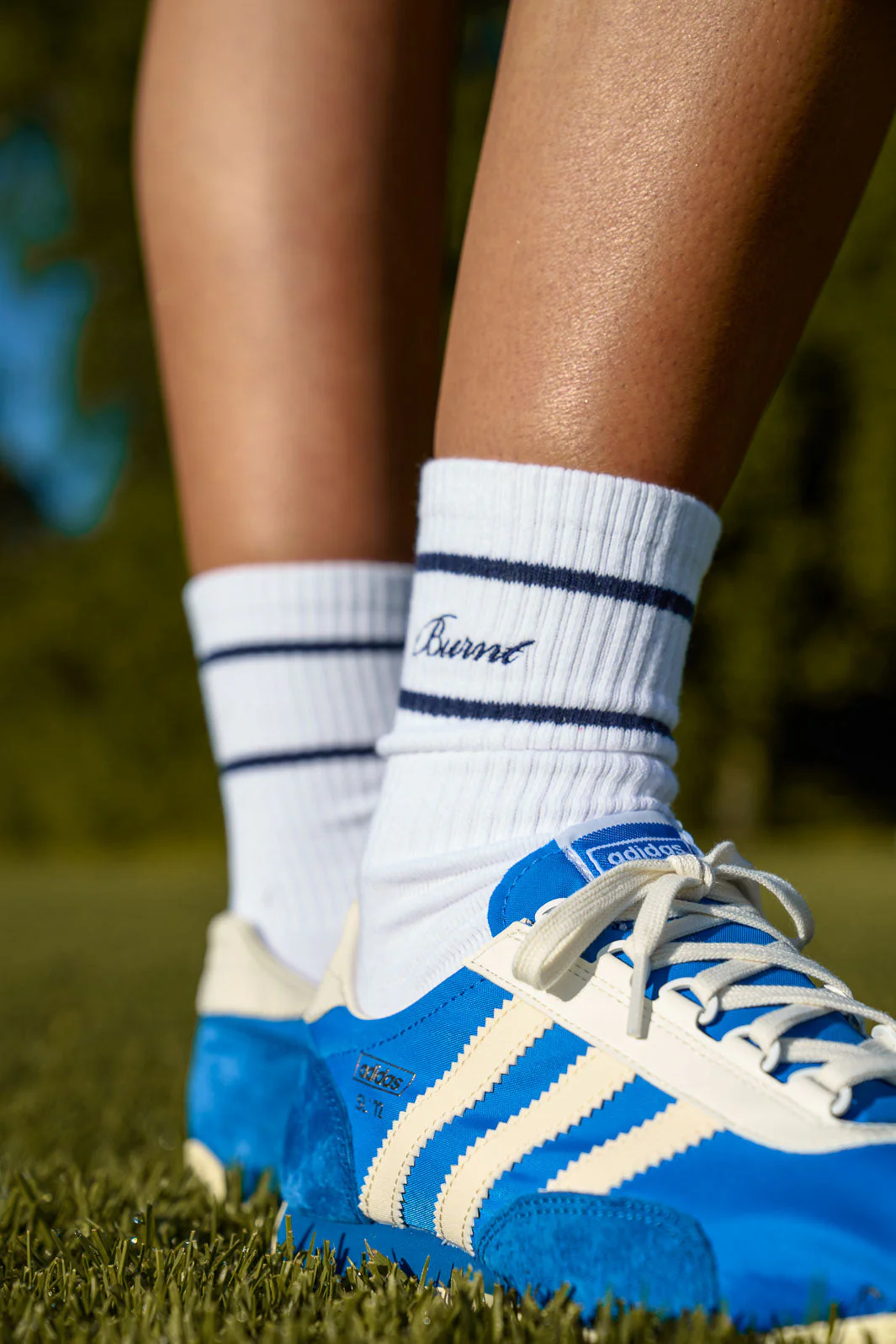 Track Crew Sock - White & Navy - Image 4