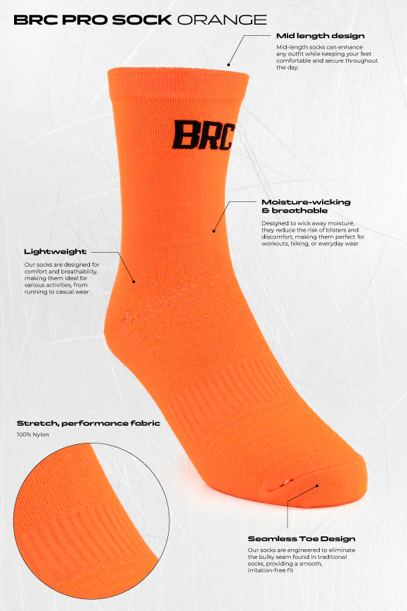 BRC Pro Sock - Vibrant Orange - Image 3